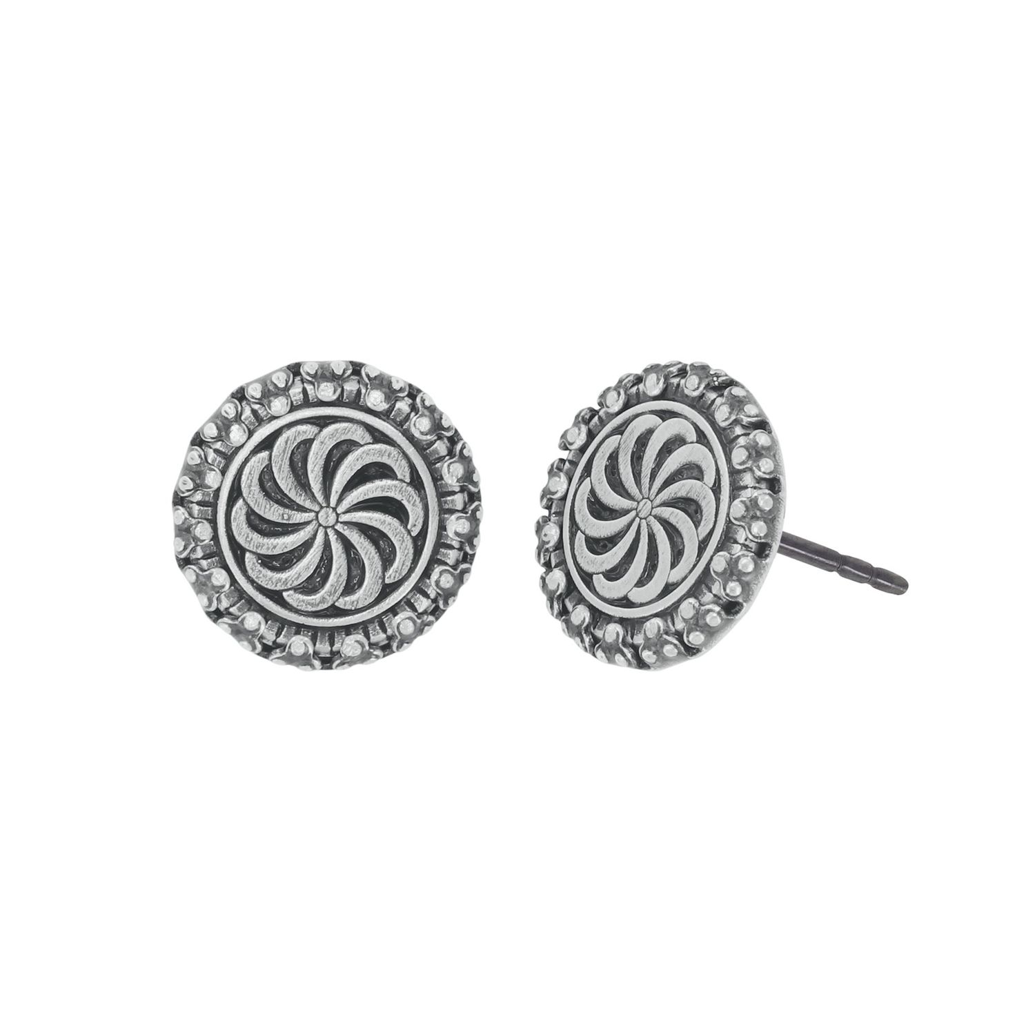 Konplott Ohrstecker "Medallion Glam" white