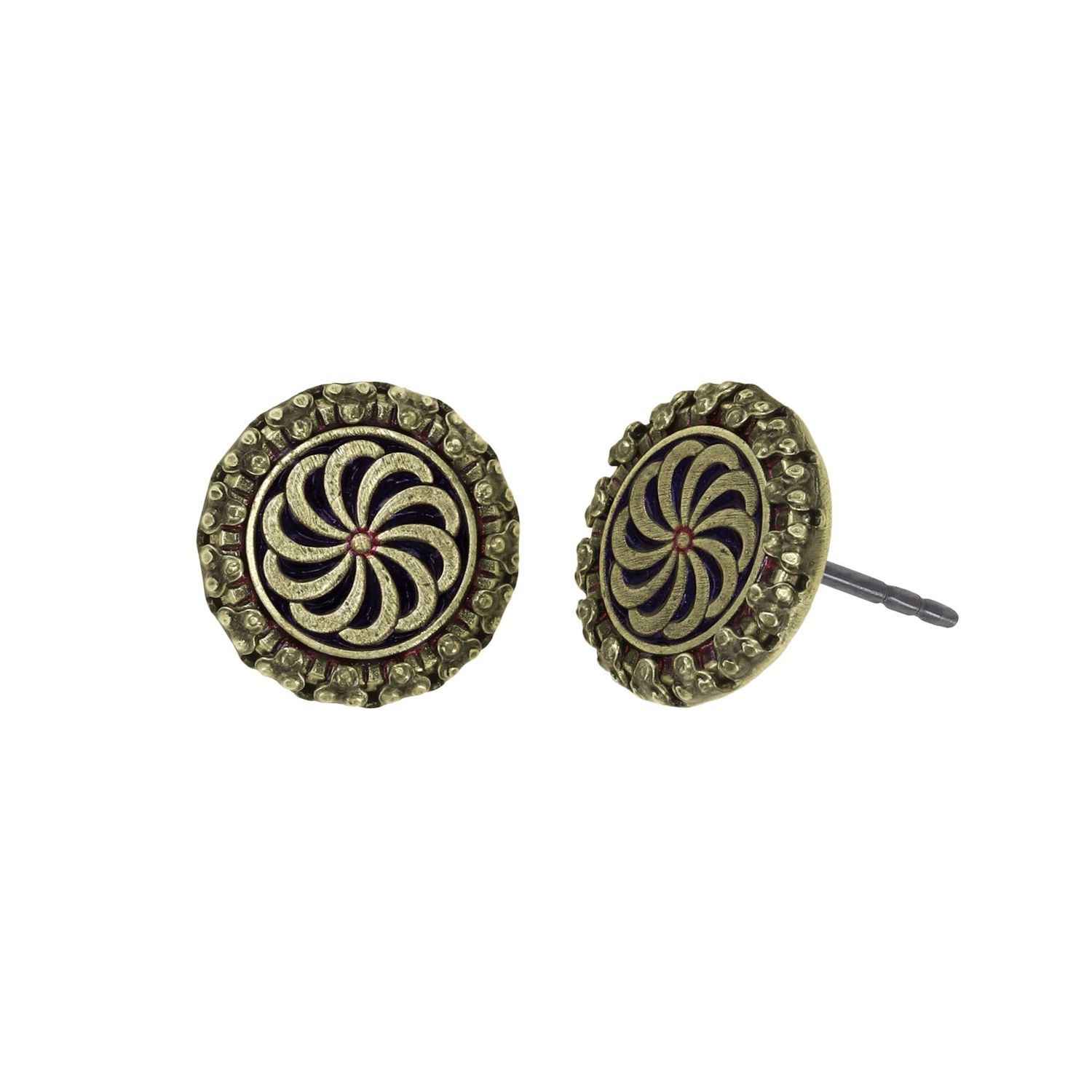 Konplott Ohrstecker "Medallion Glam" red
