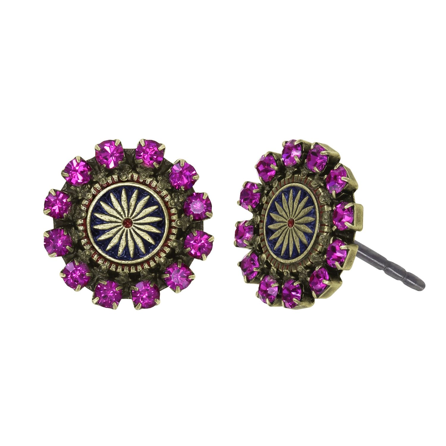 Konplott Ohrstecker "Medallion Glam" red