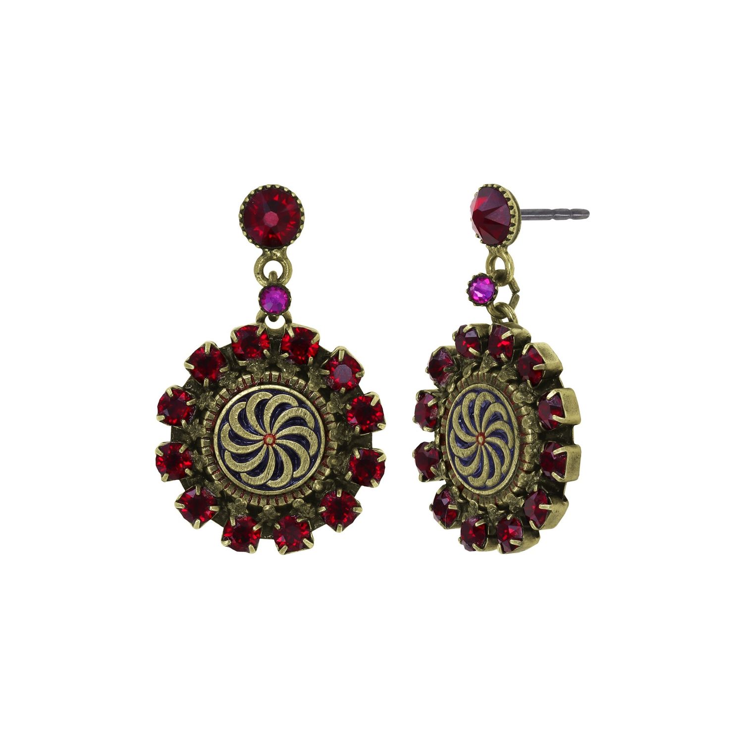 Konplott Ohrstecker baumelnd "Medallion Glam" red