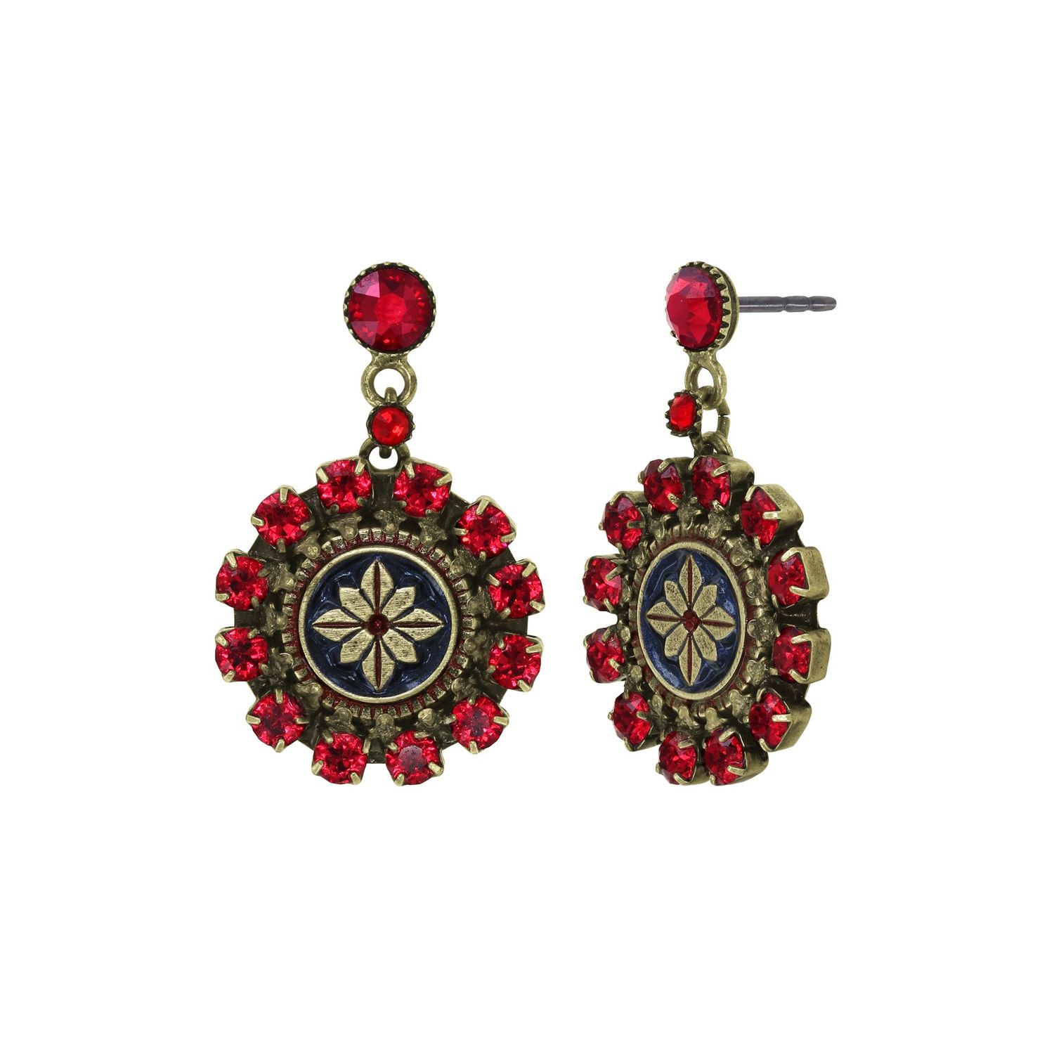 Konplott Ohrstecker baumelnd "Medallion Glam" red