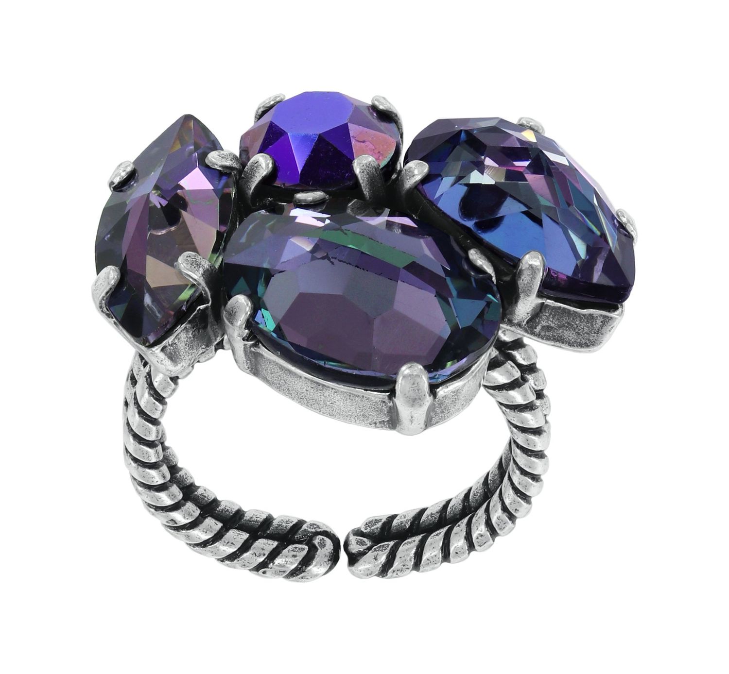 Konplott Ring "Afternoon Tea de Luxe" black/ lila
