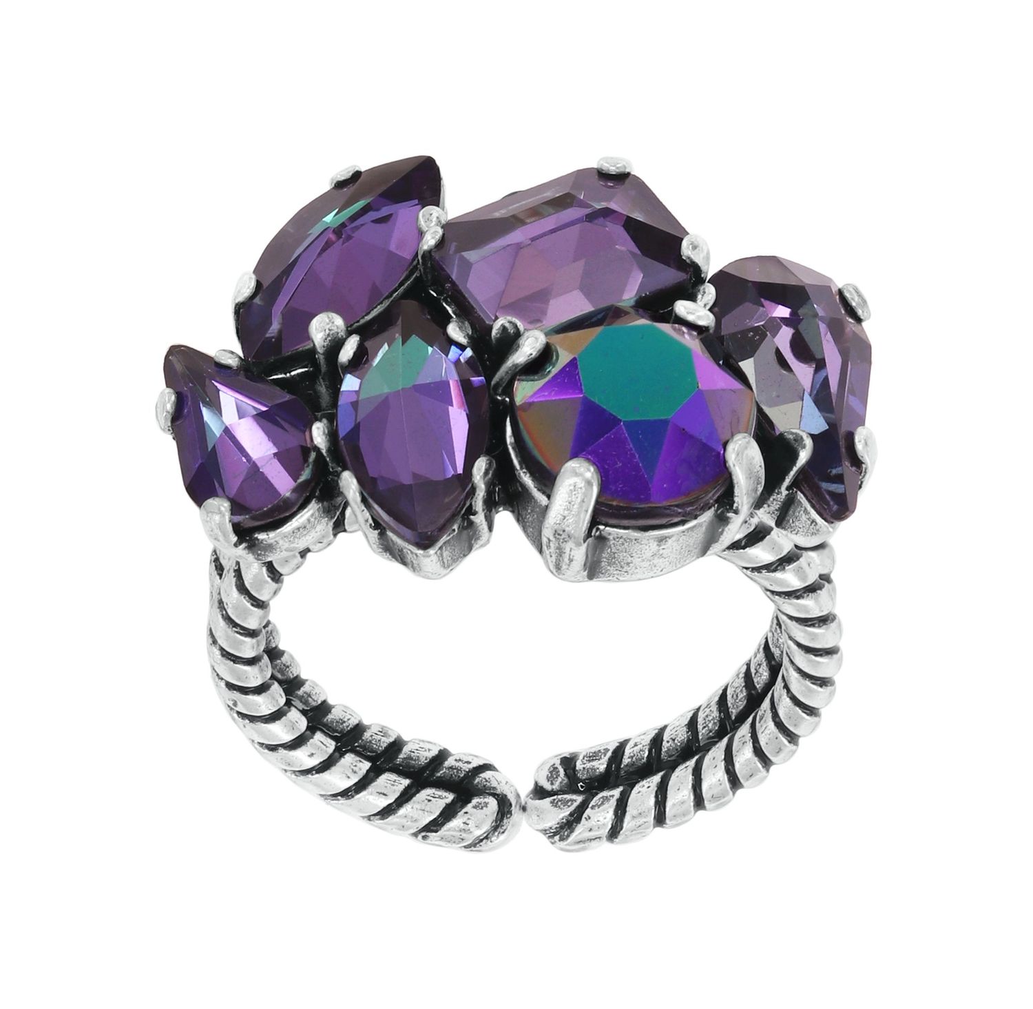 Konplott Ring "Afternoon Tea de Luxe" black/ lila