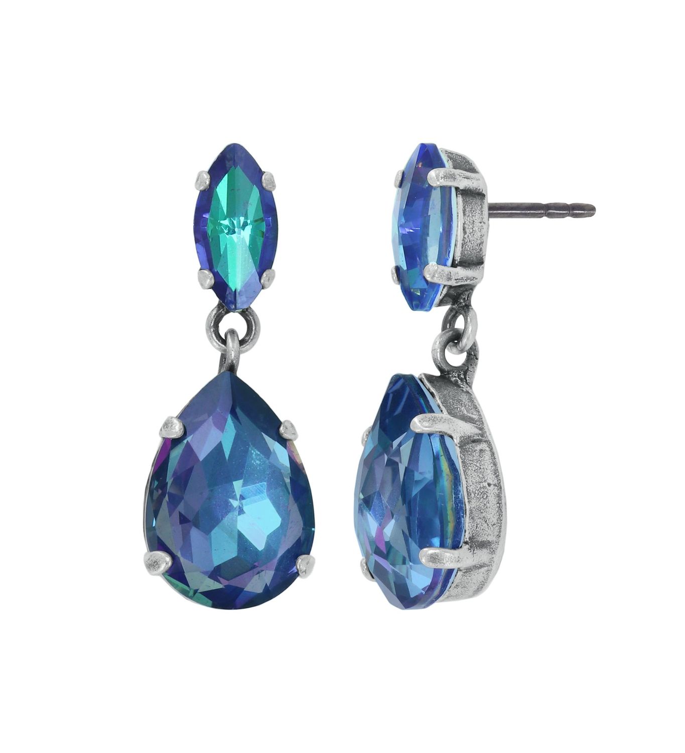 Konplott Ohrstecker baumelnd "Afternoon Tea de Luxe" blue