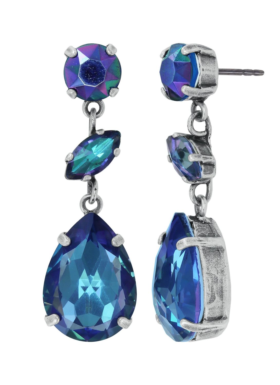 Konplott Ohrstecker baumelnd "Afternoon Tea de Luxe" blue