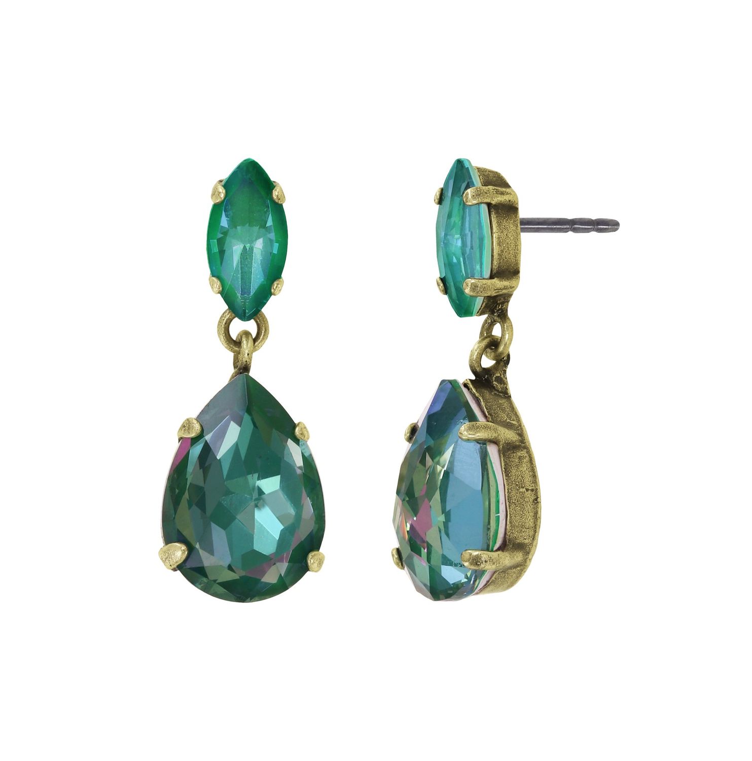 Konplott Ohrstecker baumelnd "Afternoon Tea de Luxe" green