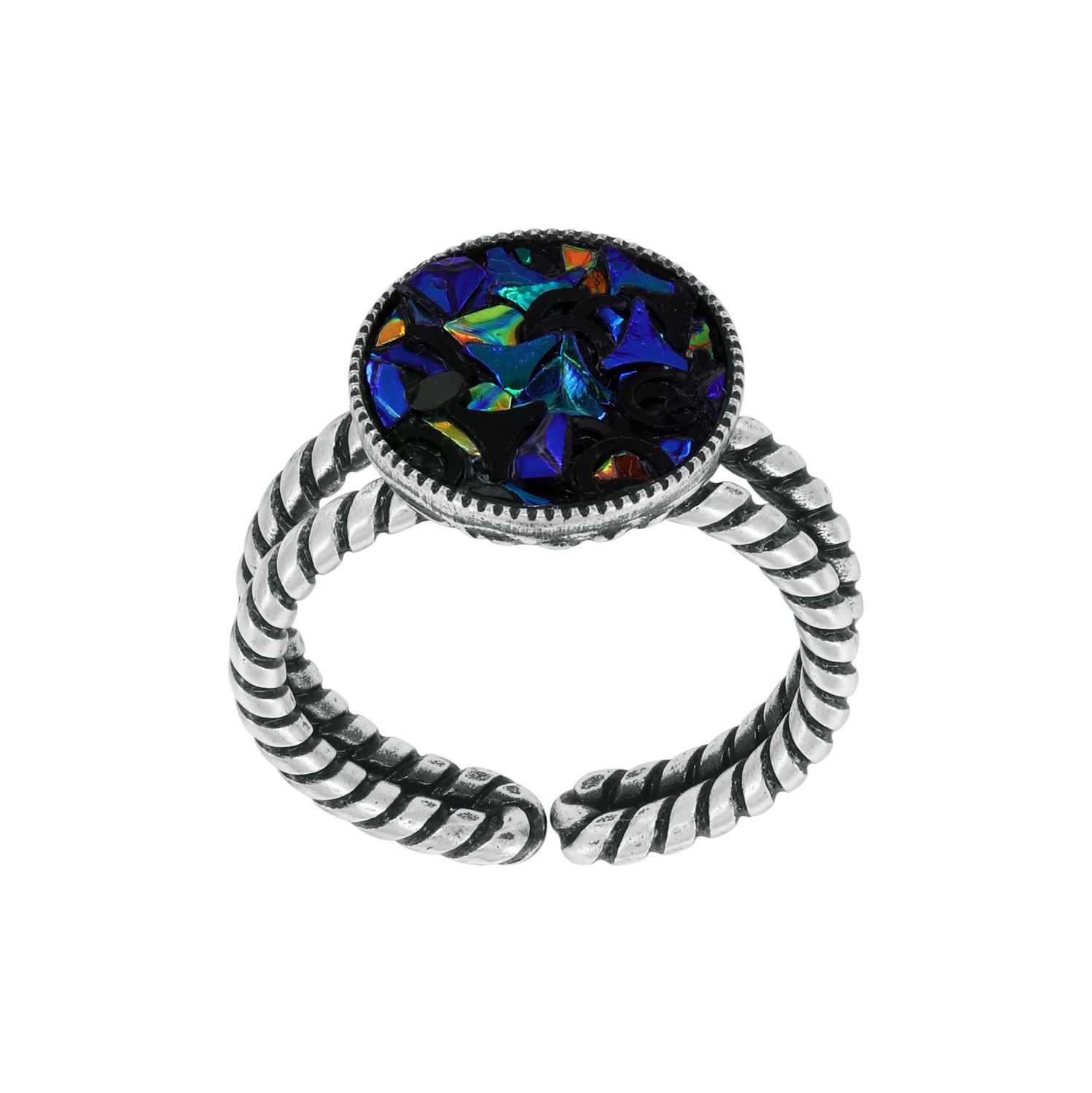 Konplott Ring "Studio 54" blue/green