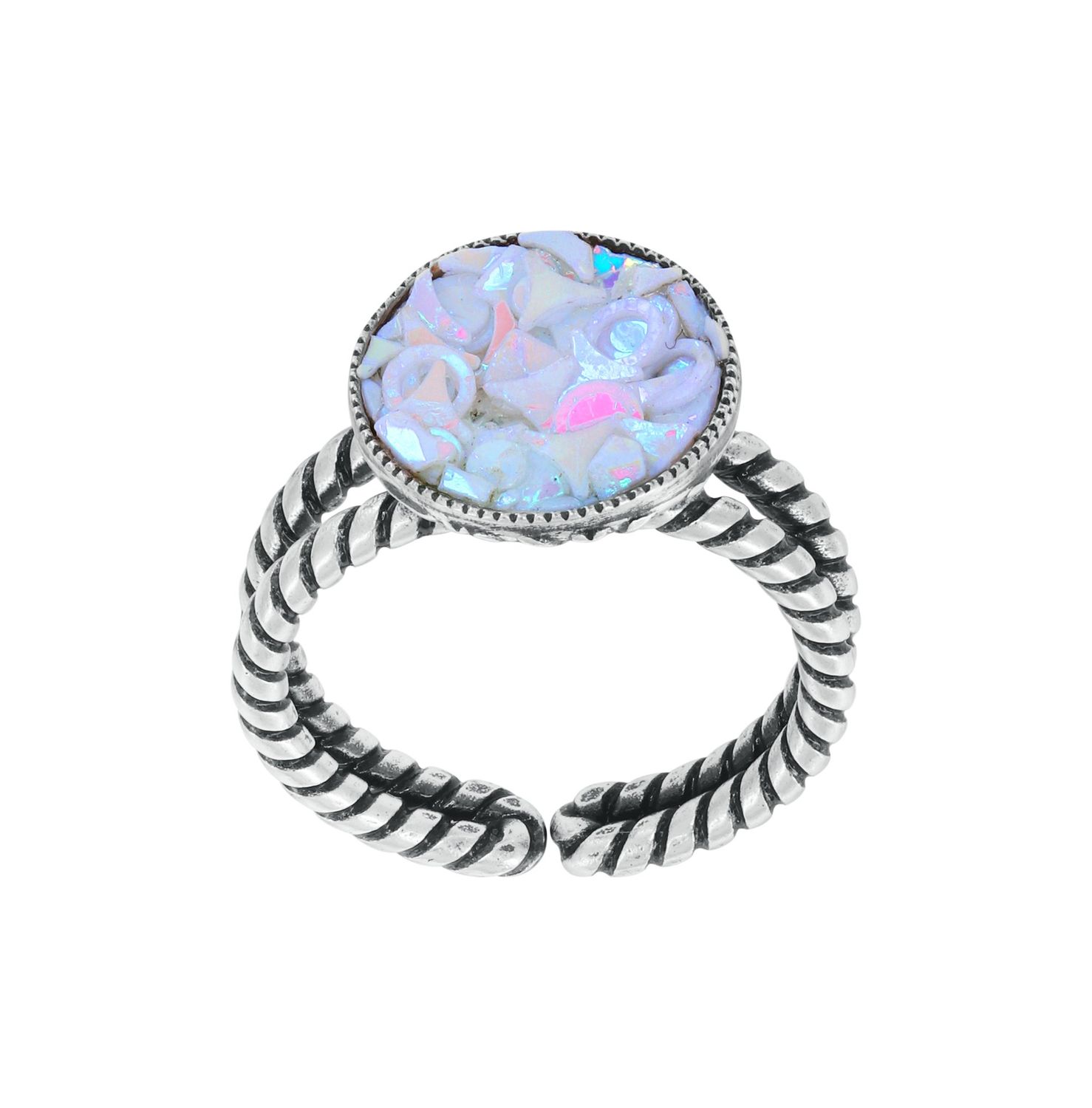 ​Konplott Ring "Studio 54" white size XS