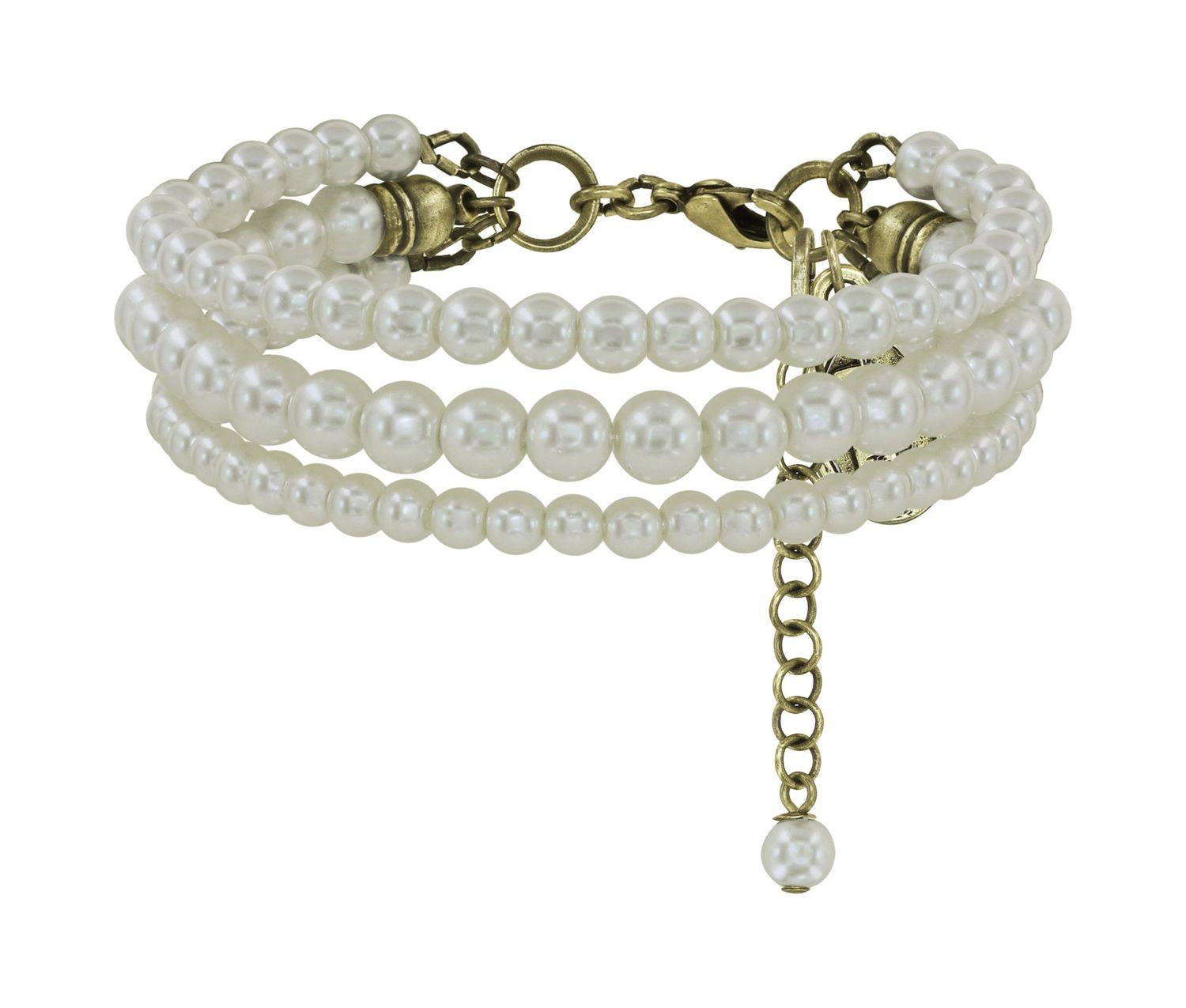 Konplott Armband "Spikes and Pearls" beige/ white