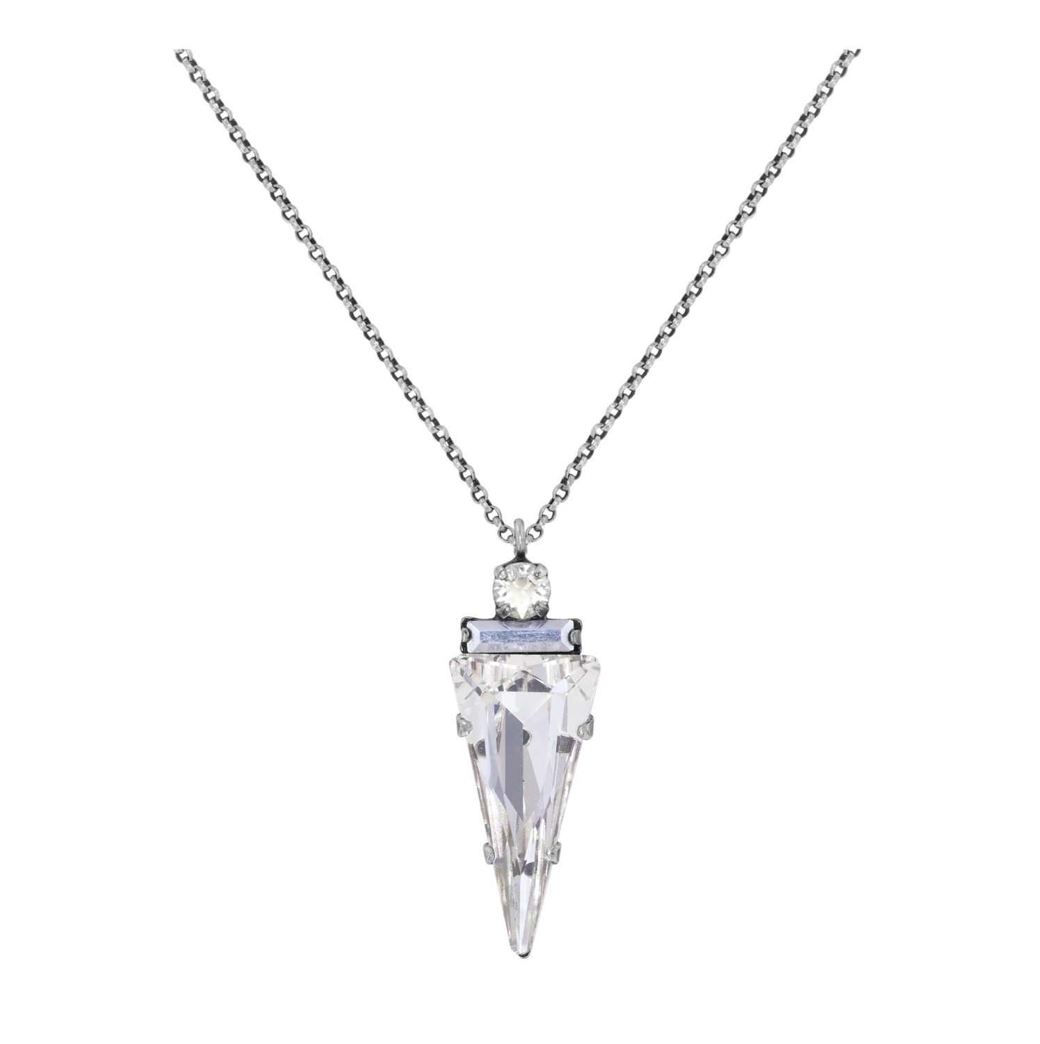 Konplott Kette lang "Spikes and Pearls" black/ white