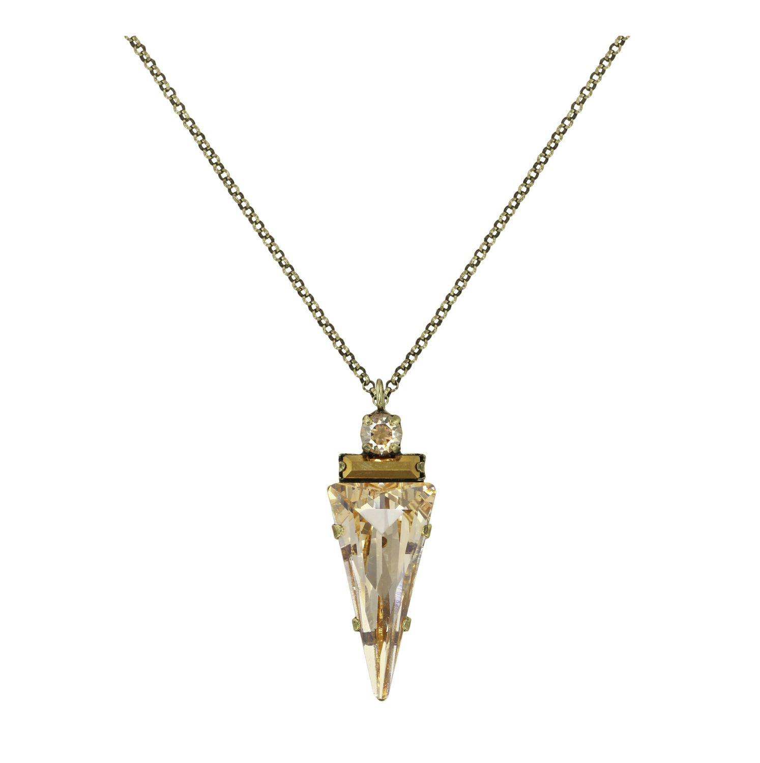 Konplott Kette lang "Spikes and Pearls" beige/ white