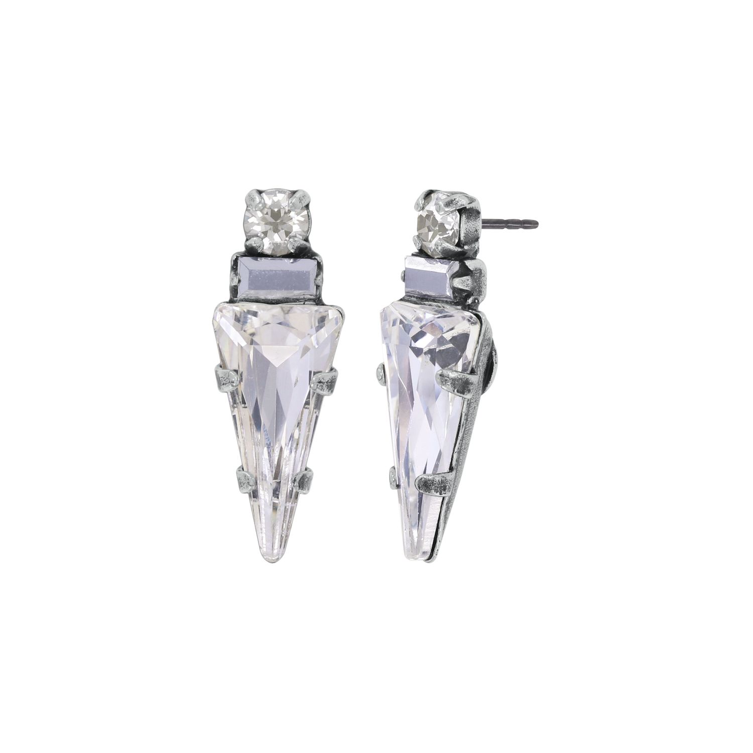 Konplott Ohrstecker "Spikes and Pearls" black/ white