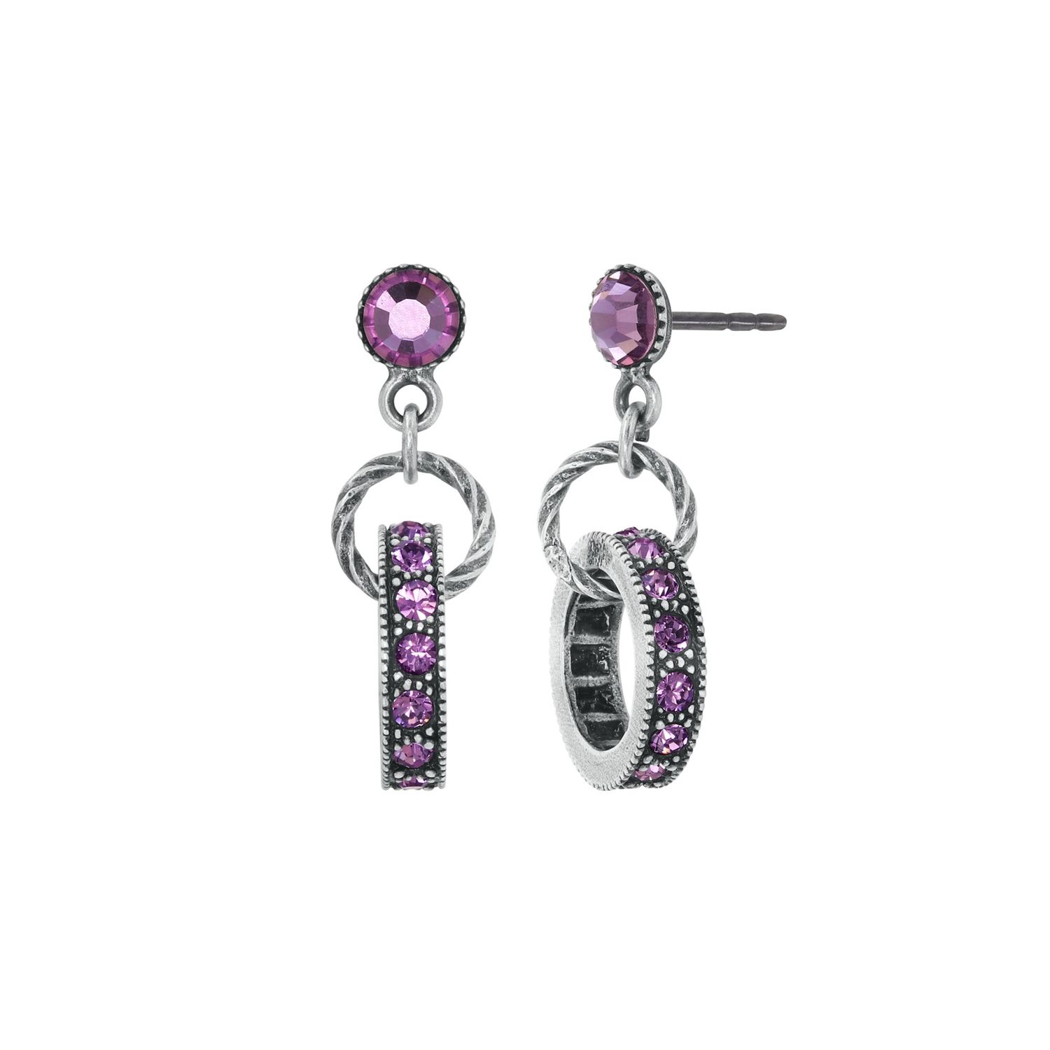Konplott Ohrstecker baumelnd "Colour Ring" lila light amethyst