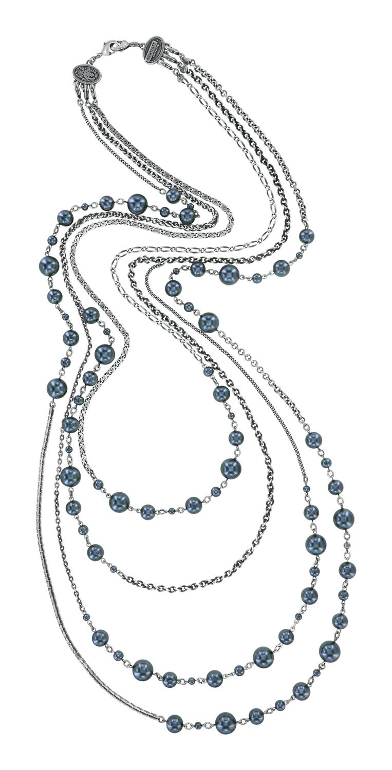 Konplott Kette lang "Pool-Side Story" black /grau