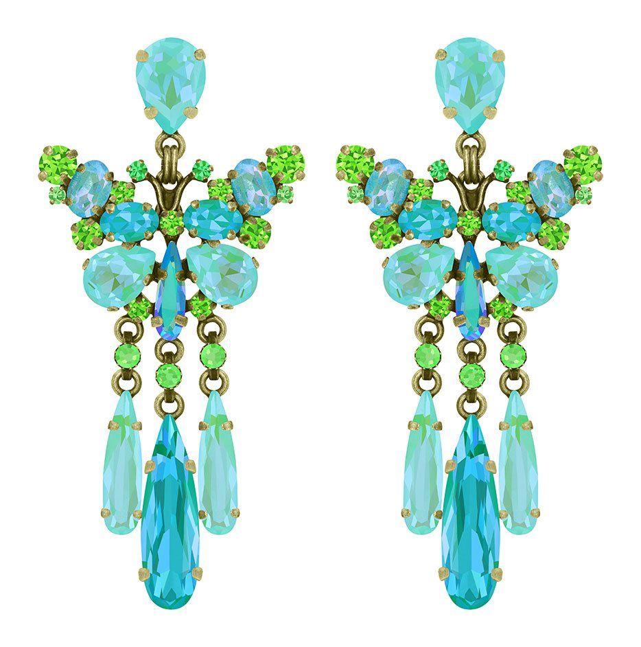 Konplott Ohrstecker baumelnd "Butterfly Dance" green