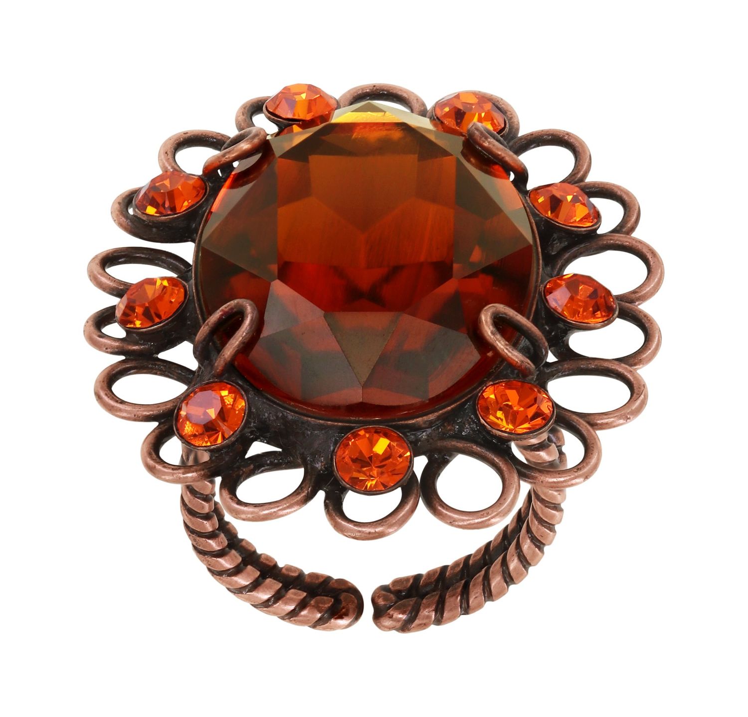 Konplott Ring "Gem Rocks" braun/gelb