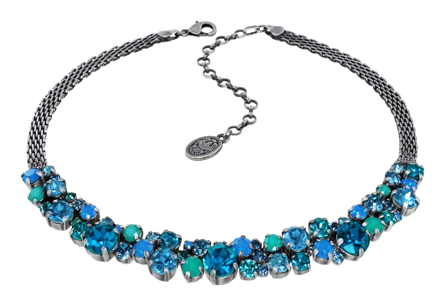 Konplott Kette "Ballroom classic Glam" türkis , blau, grün mit opal