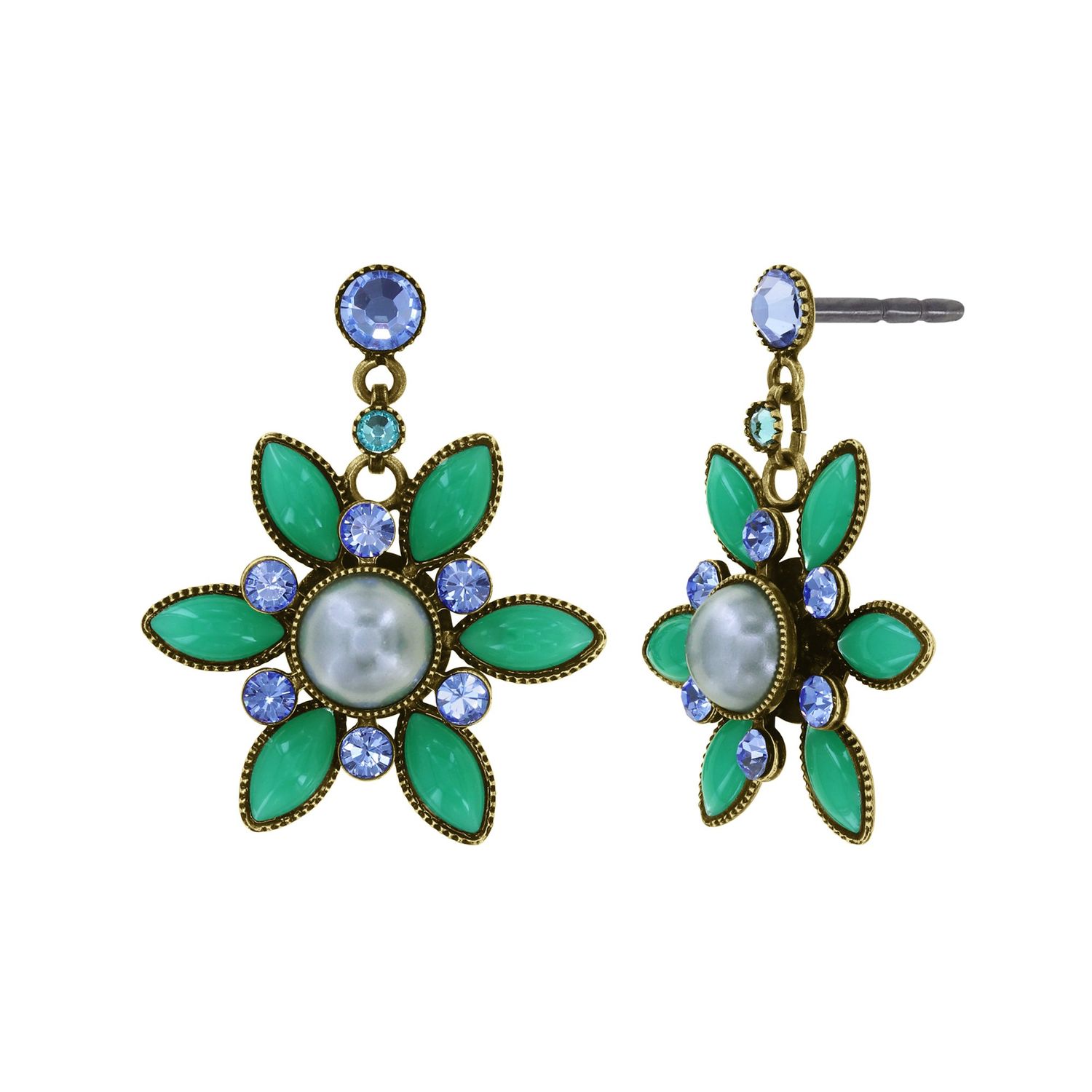 Konplott Ohrstecker baumelnd "Margarita" green