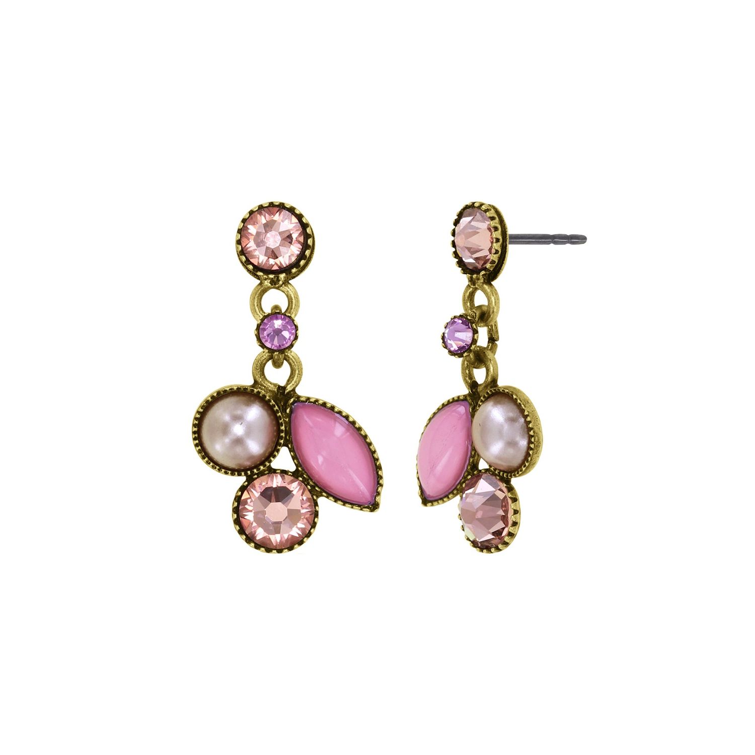 Konplott Ohrstecker baumelnd "Margarita" beige/ pink