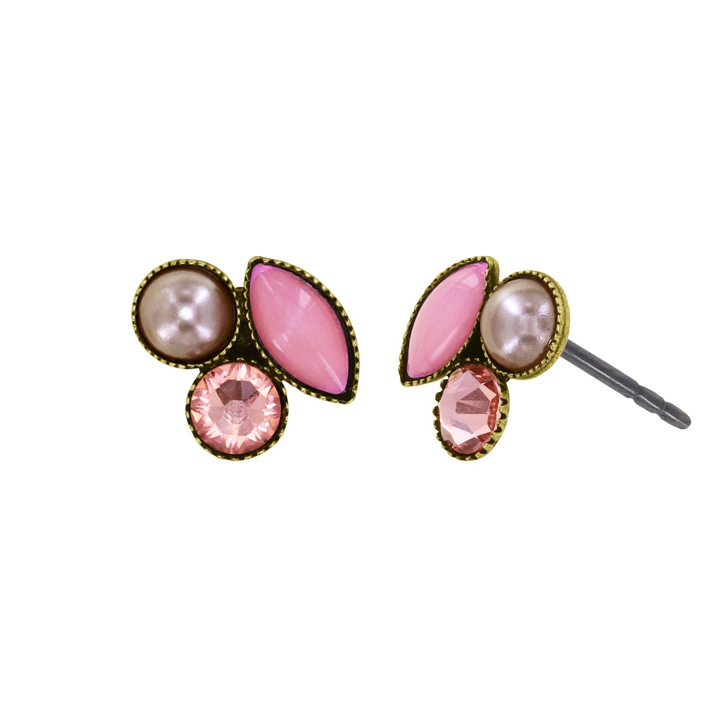 Konplott Ohrstecker "Margarita" beige/ pink