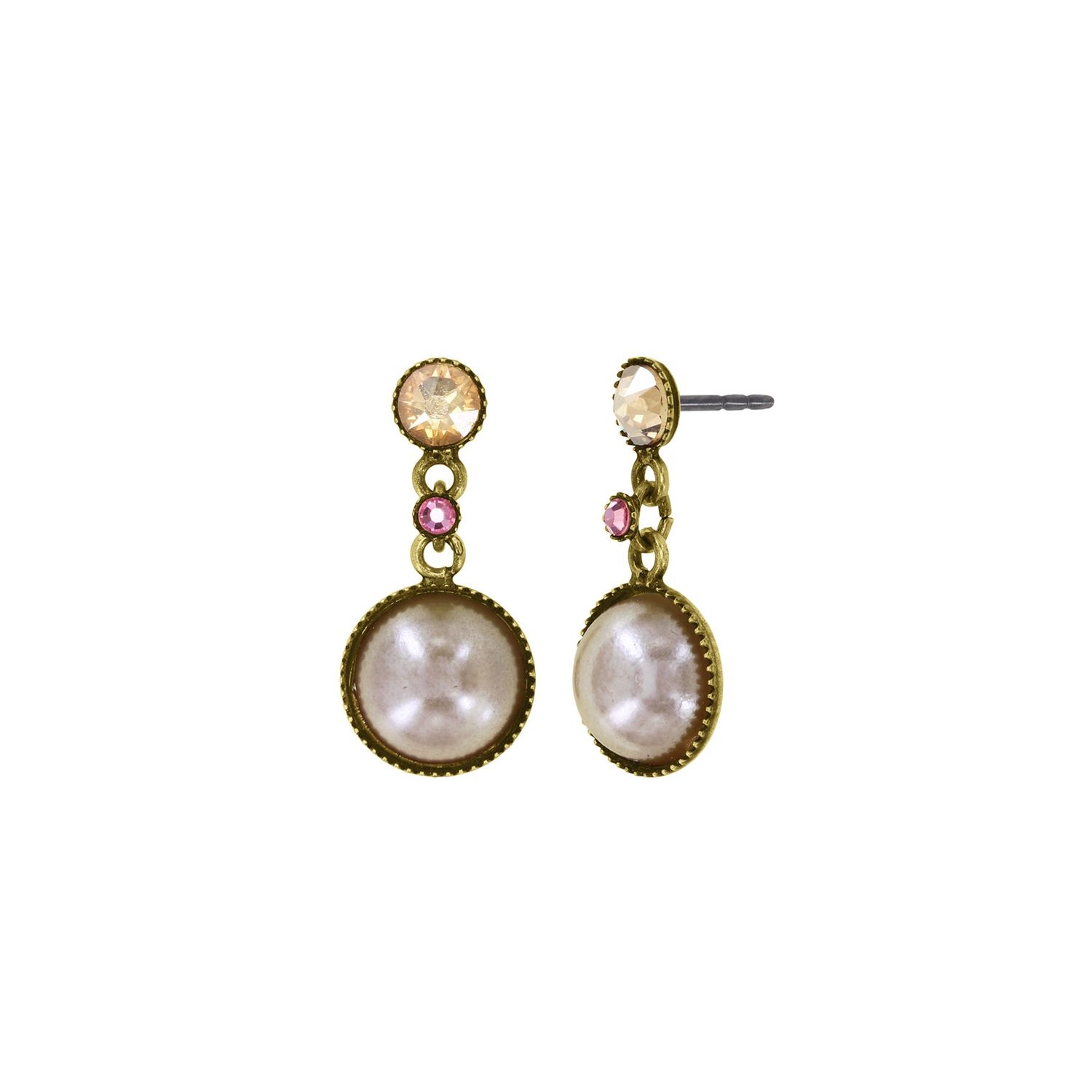 Konplott Ohrstecker baumelnd "Margarita" beige/ pink