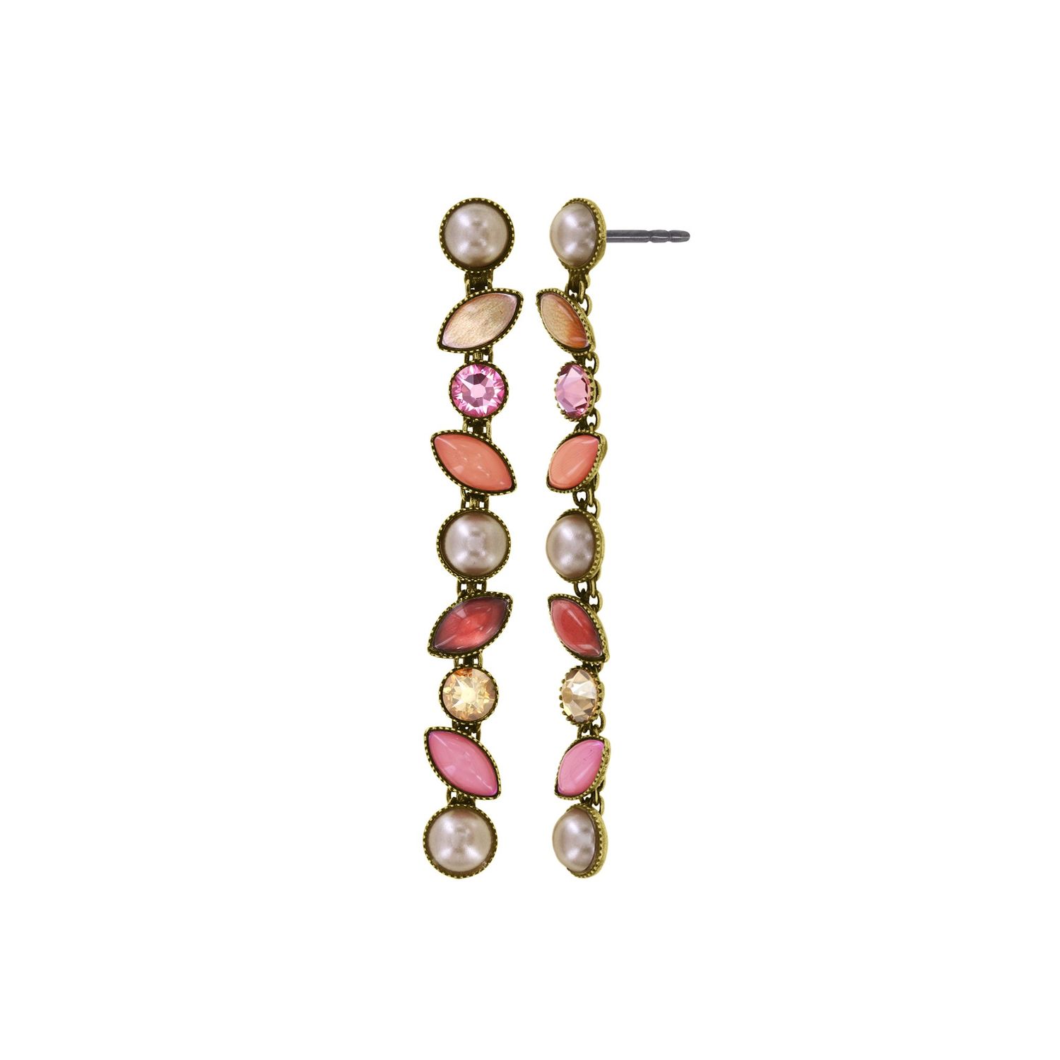 Konplott Ohrstecker baumelnd "Margarita" beige/ pink