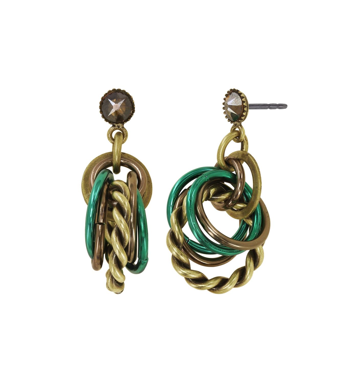​Konplott Ohrstecker baumelnd "Kaleidotropical" brown/green