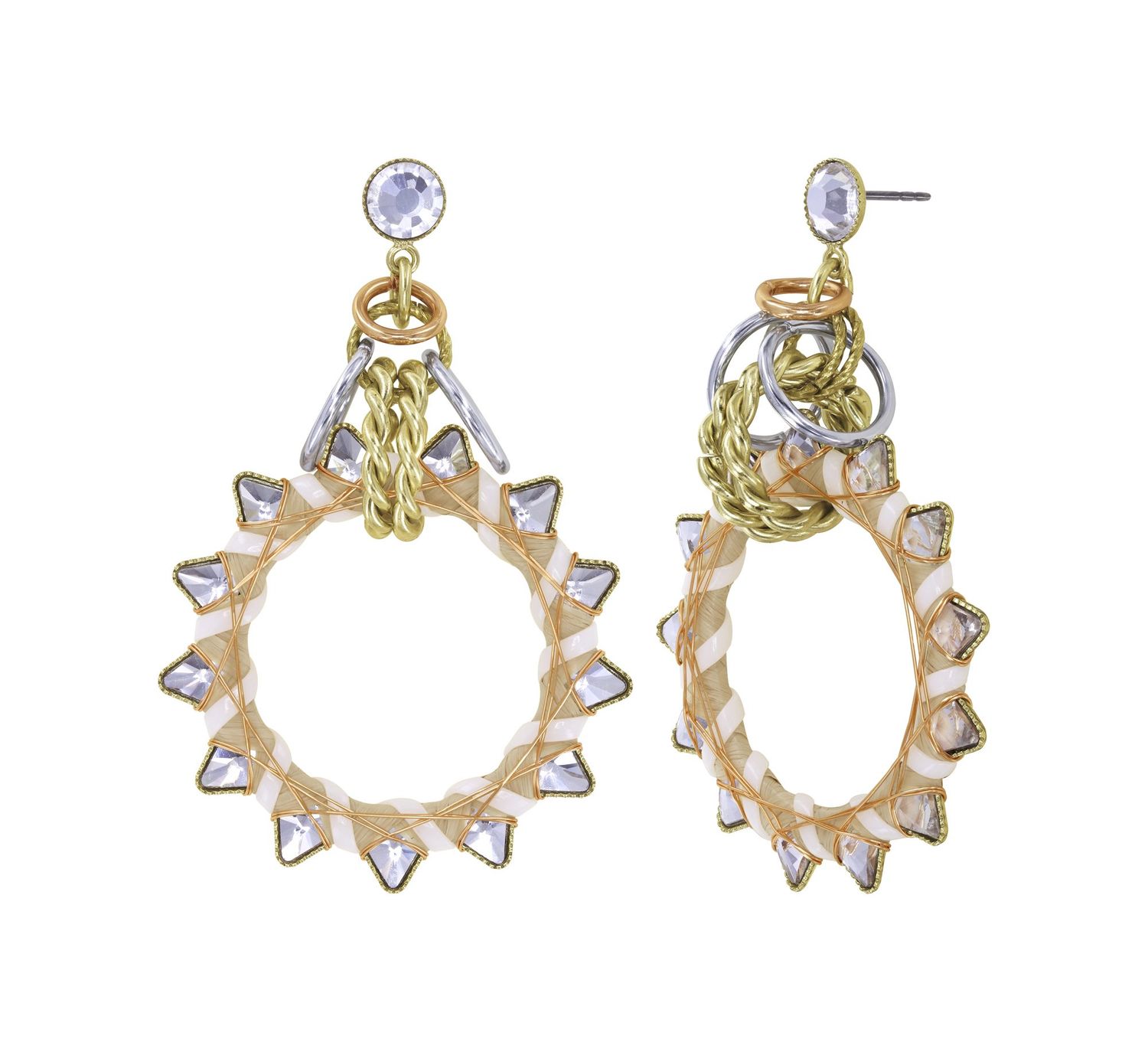 ​Konplott Ohrstecker baumelnd "Kaleidotropical" white