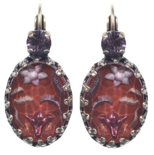 Konplott Ohrringe "Chinoiserie" weinrot / lila