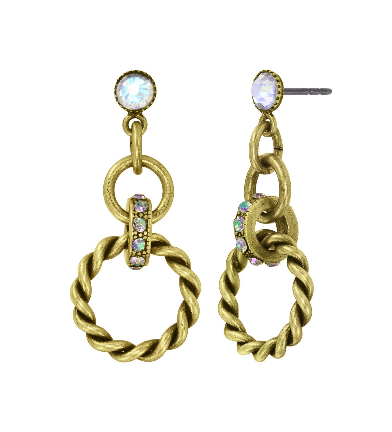 ​Konplott Ohrringe "Rings & Rhythm" brass light antik brass