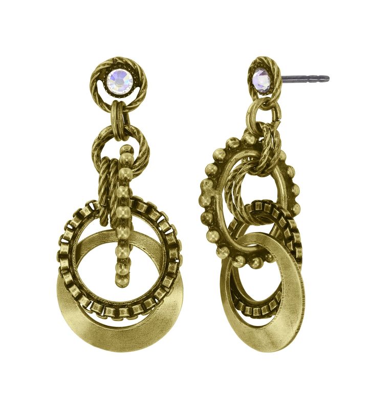 Konplott Ohrringe Konplott Ohrringe "Rings & Rhythm" brass light antik brass