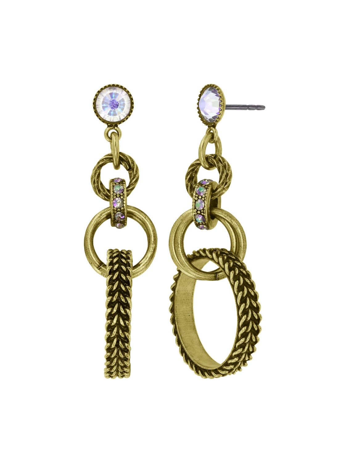 ​Konplott Ohrringe "Rings & Rhythm" brass light antik brass