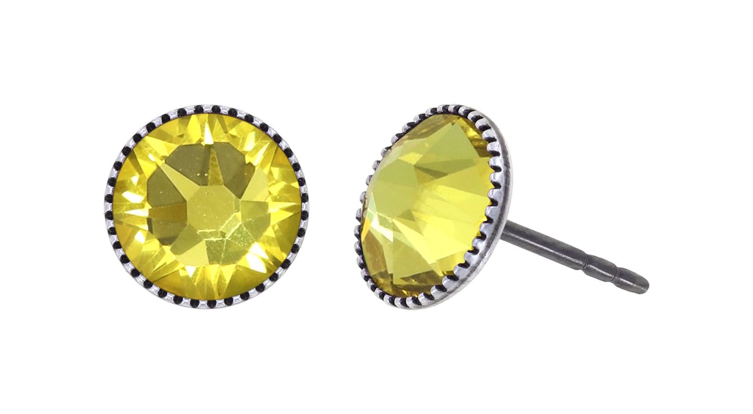 ​Konplott Ohrringe "Black Jack" yellow light topaz