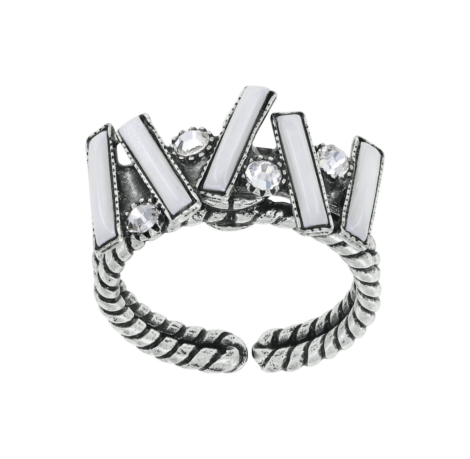 ​Konplott Ring "Small Tones Beating" weiß