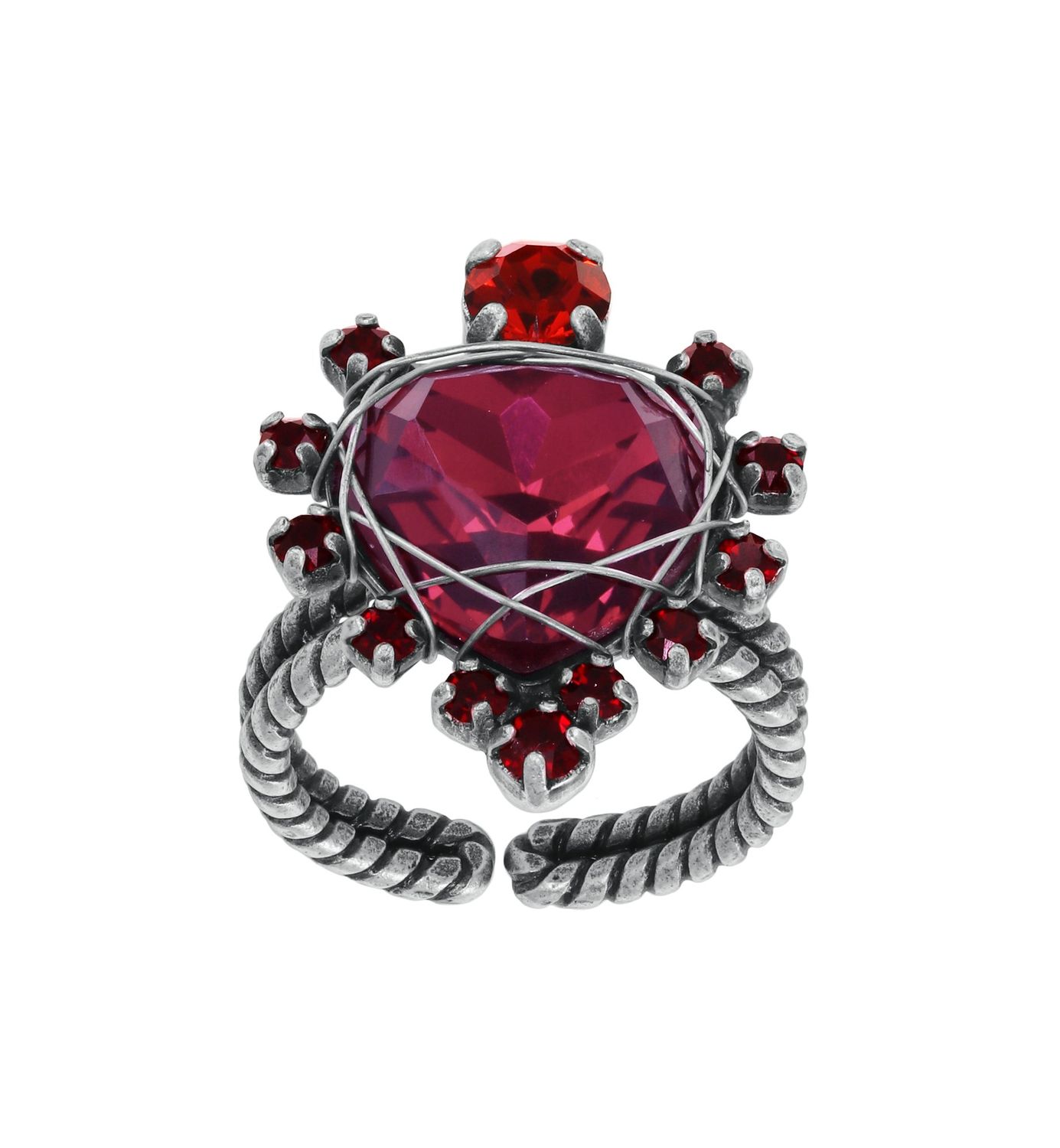 Konplott Ring "Hearts for Us" red