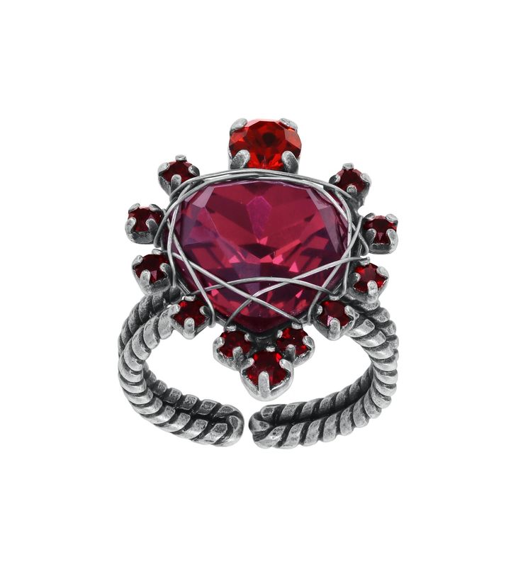 Konplott Ring "Hearts for Us" red