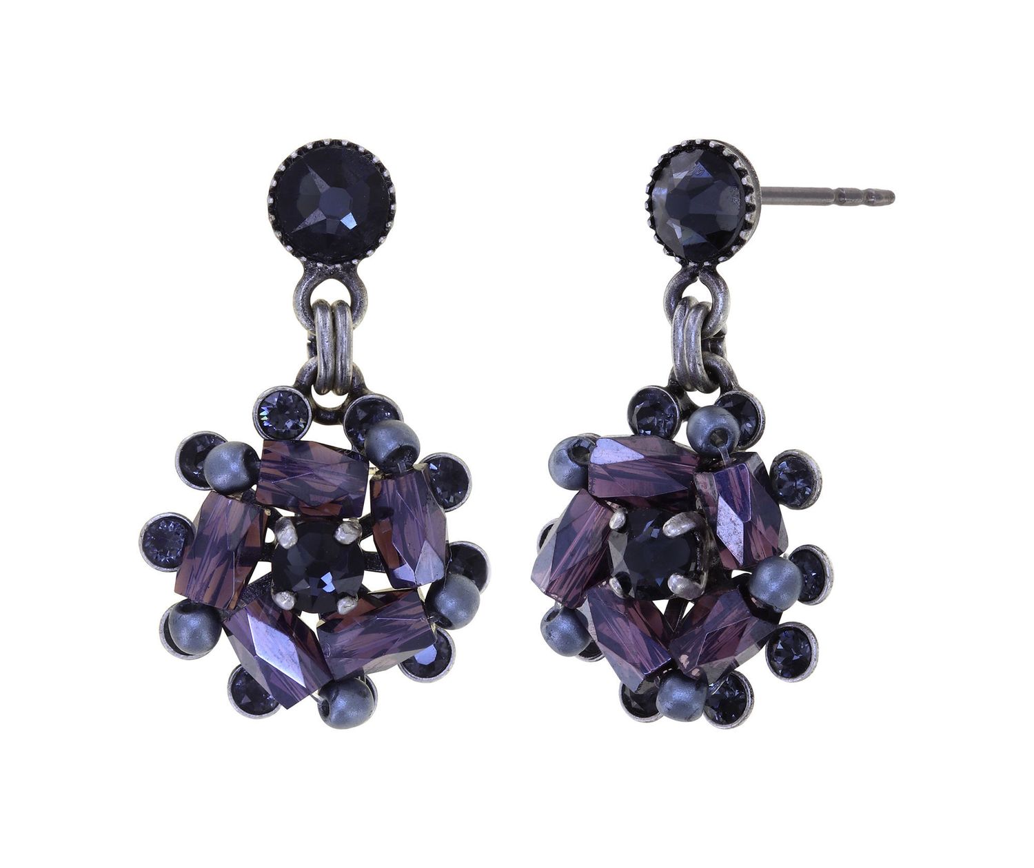 Konplott Ohrringe "Soul of Thorns" Midnight - blau , schwarz , grau