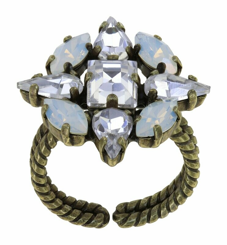 Konplott Ring Konplott Ring "Speechless" Messing / weiß
