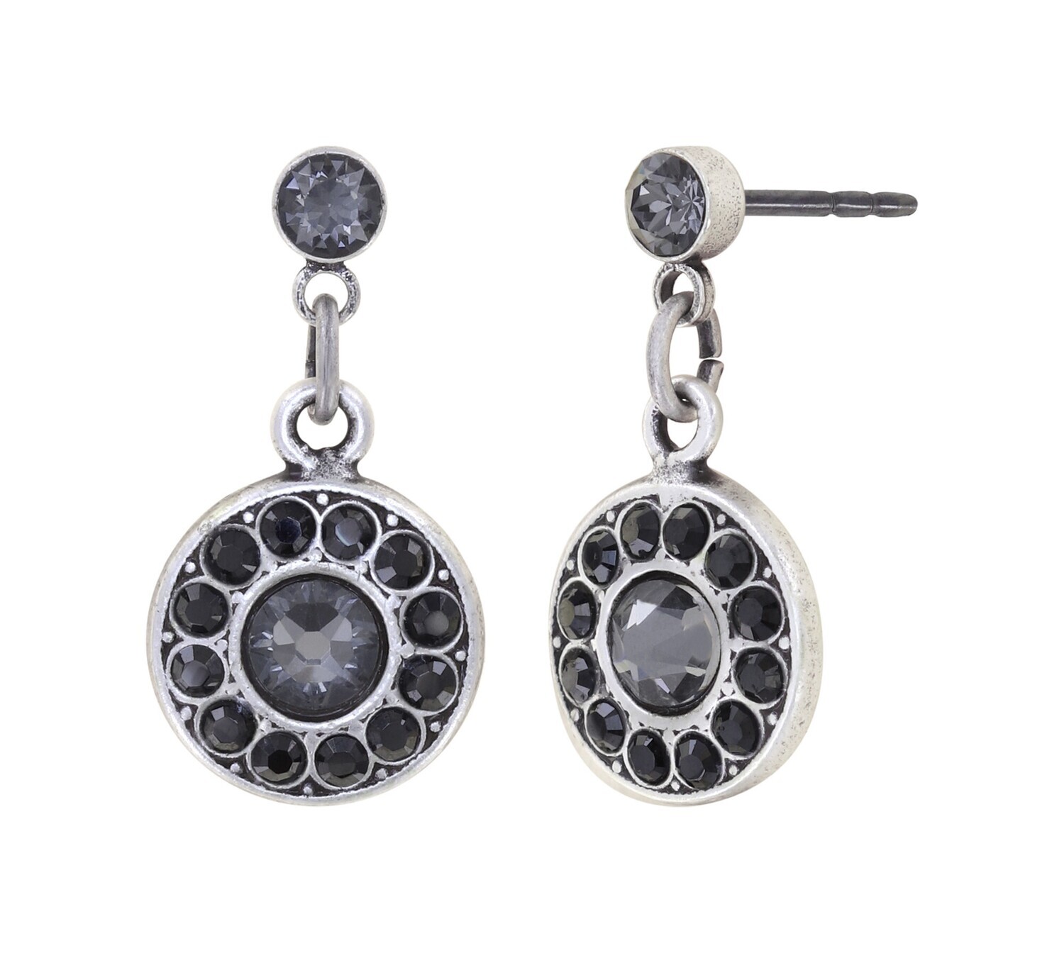 ​Konplott Ohrstecker baumelnd "Spell on you" black/grau
