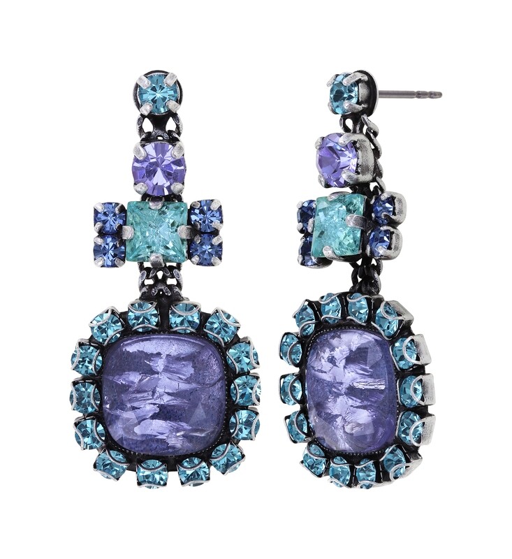 Konplott Ohrstecker baumelnd Konplott Ohrstecker baumelnd "Tea with Taylor" blau/ lila