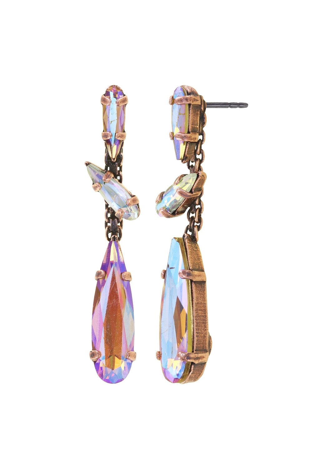 Konplott Ohrstecker baumelnd "Jumping Drops" yellow/lila