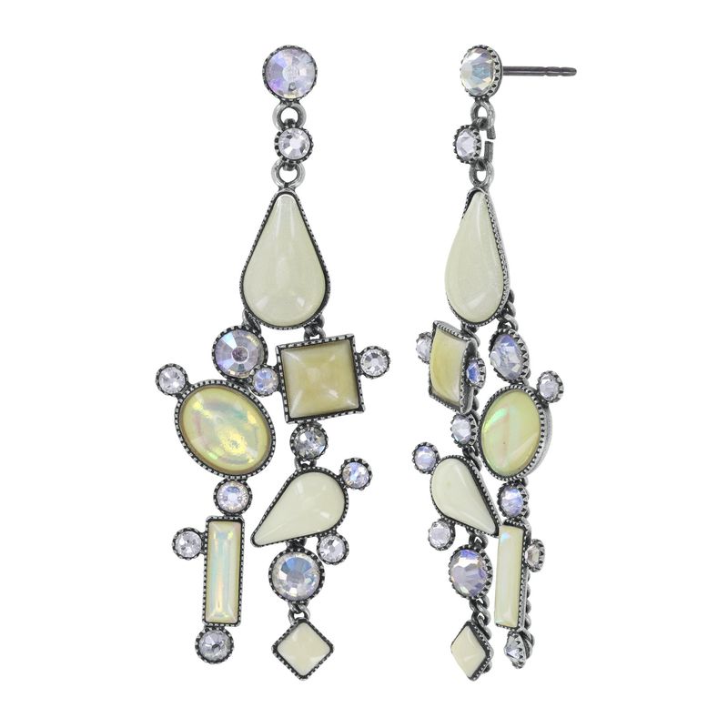 Konplott Ohrstecker baumelnd "Afternoon Bling" white