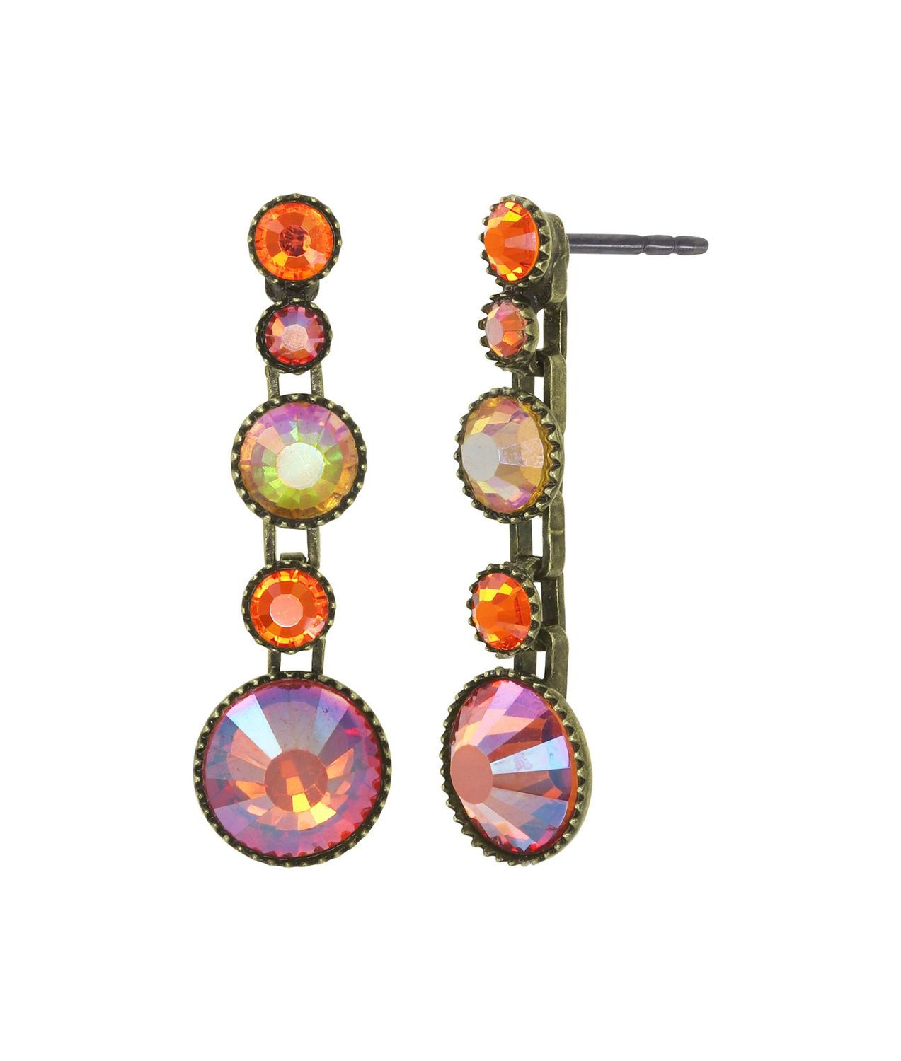 Konplott Ohrringe "Water Cascade" orange/braun