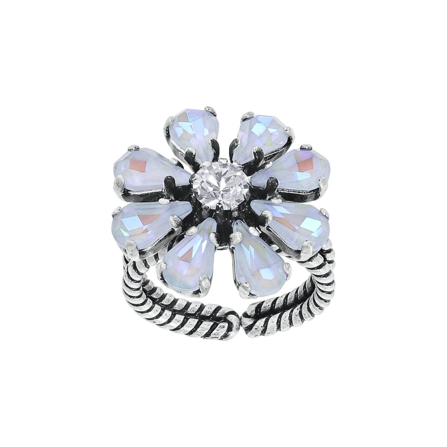 ​Konplott Ring "Twisted Blossom" weiß - multi