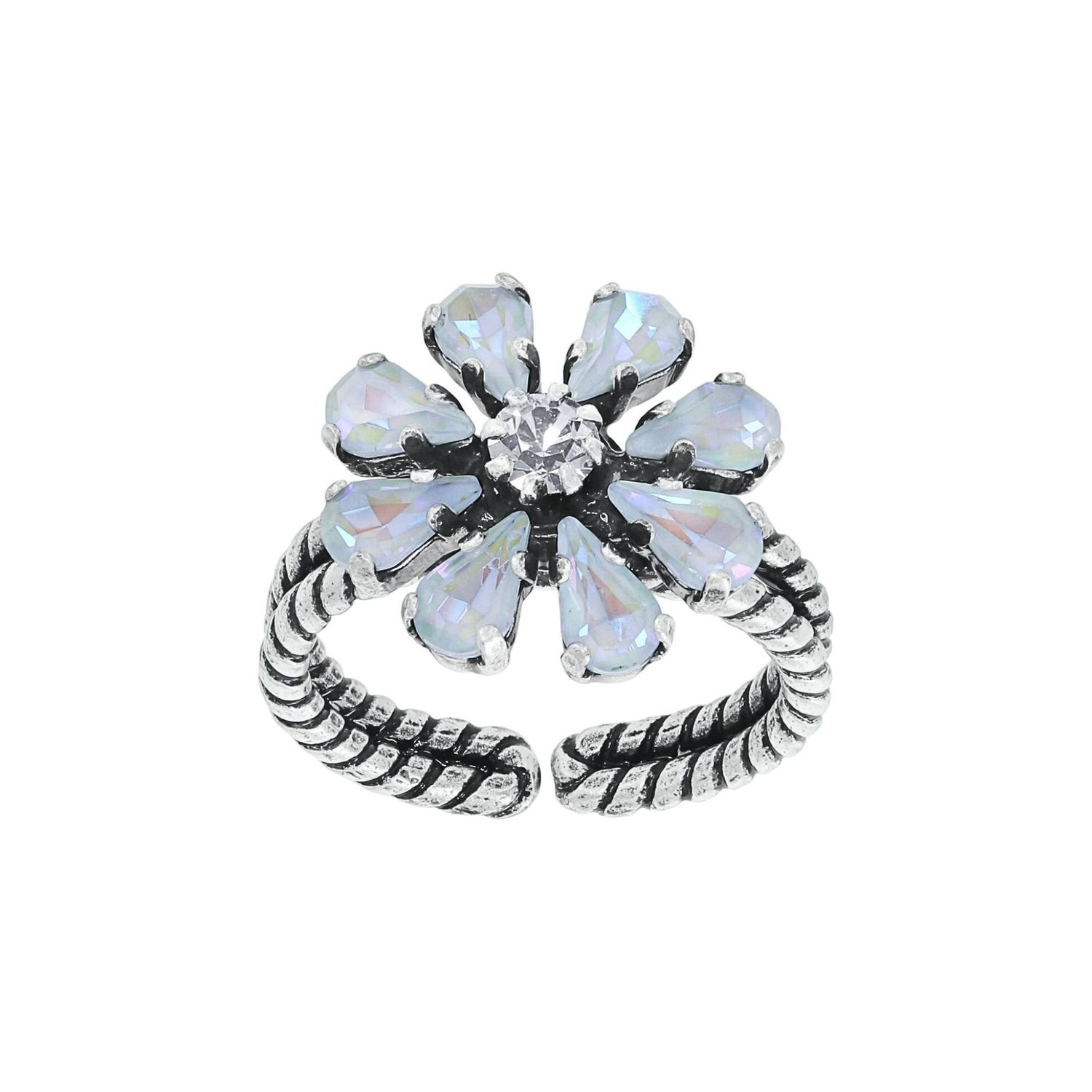 ​Konplott Ring "Twisted Blossom" weiß - multi