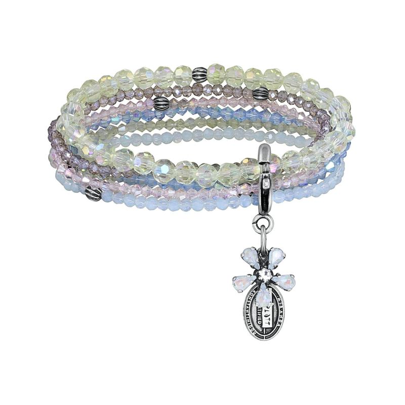 ​Konplott Armband elastisch "Twisted Blossom" weiß - multi