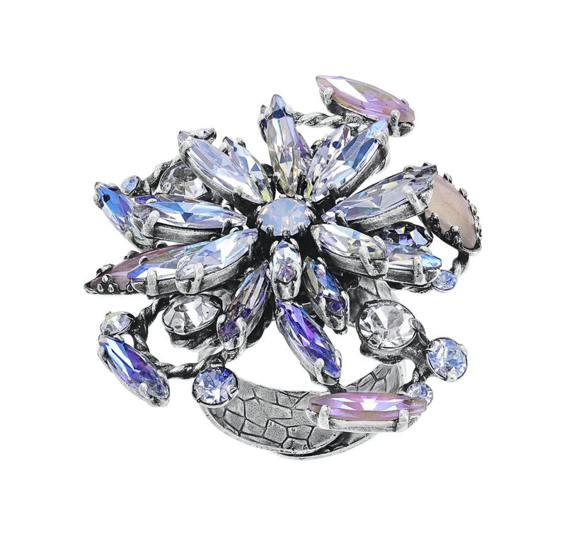 Konplott Ring "Twisted Blossom" weiß - multi