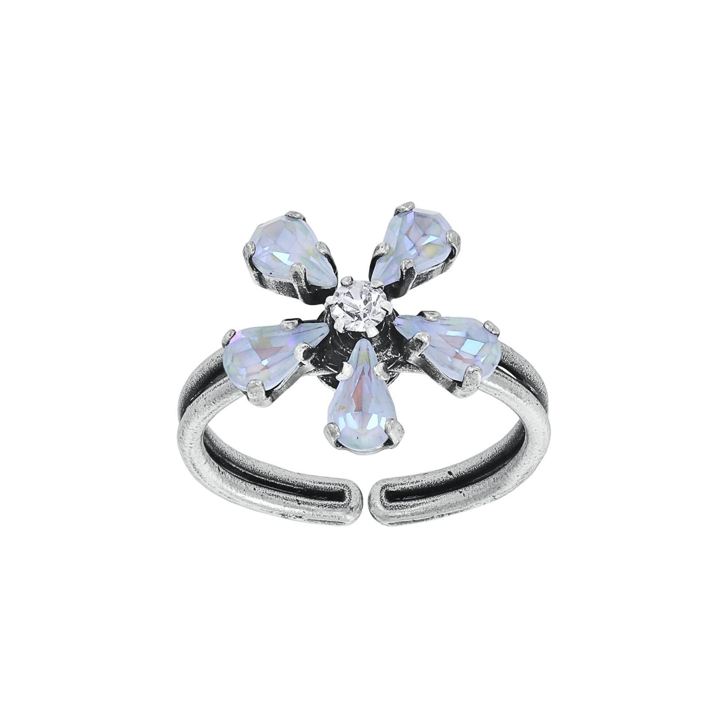 ​Konplott Ring "Twisted Blossom" weiß - multi