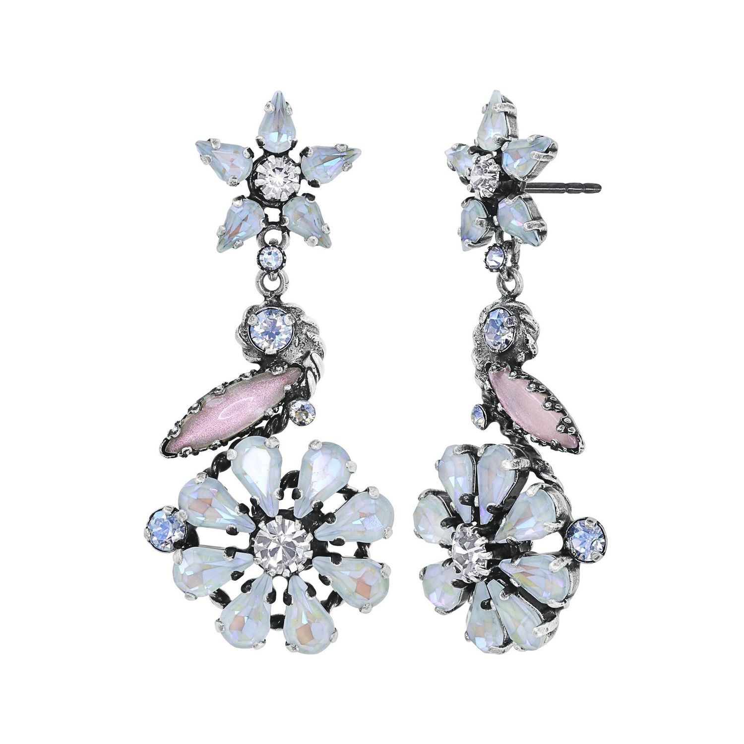 ​Konplott Ohrringe "Twisted Blossom" weiß - multi