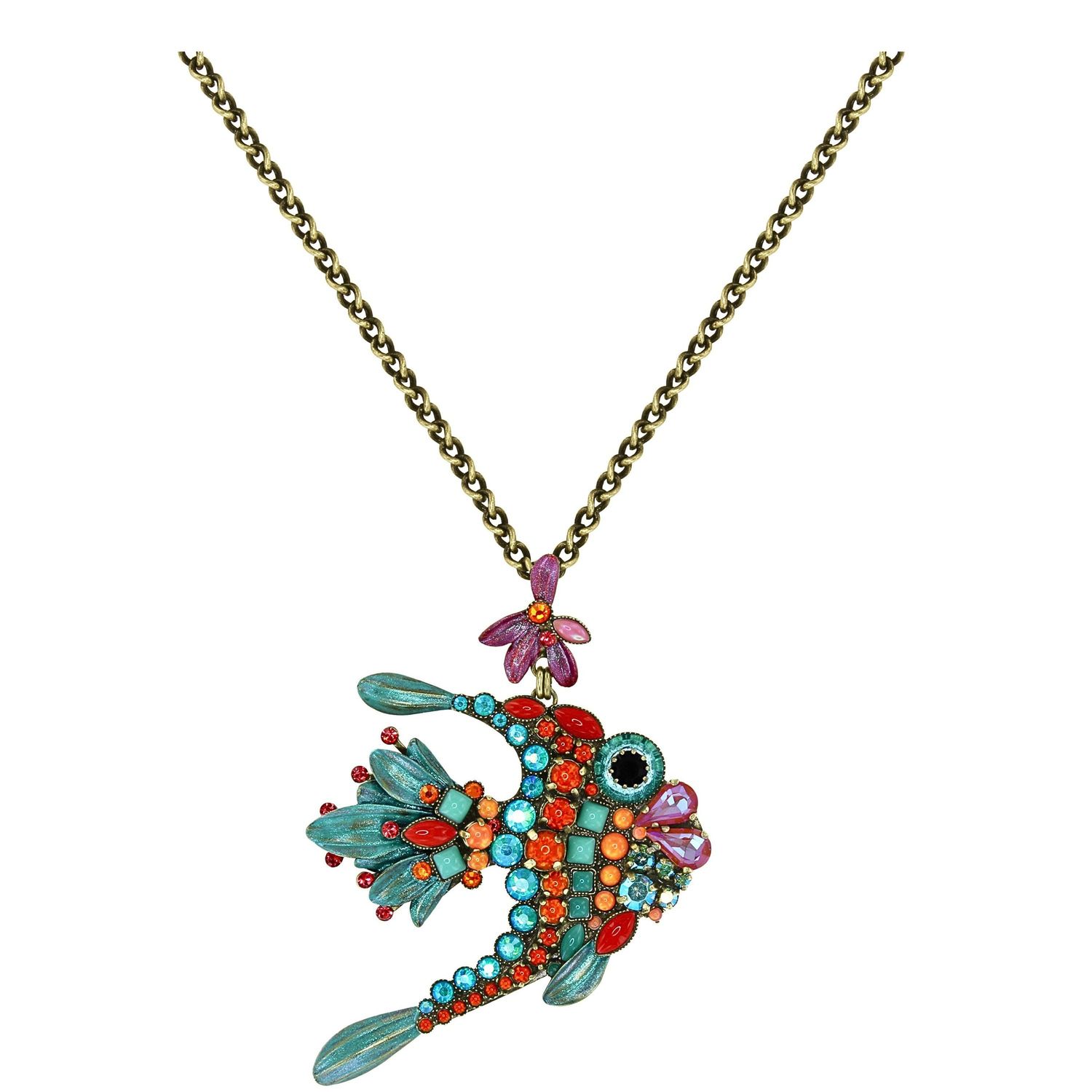 ​Konplott Halskette LANG "School of Fish" Multi